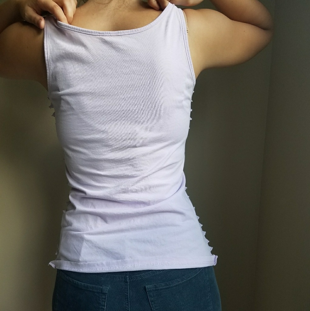 Lavender Tank Ruffled Detail on Front - Picture 2 of 4